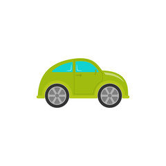 Car baby toy in flat design. Vector cartoon illustration.