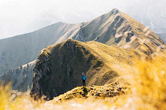 Person on top of a mountain