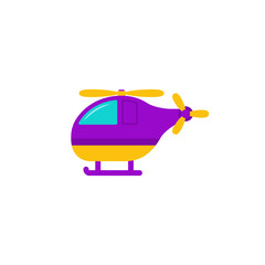 Helicopter baby toy in flat design. Vector cartoon illustration.