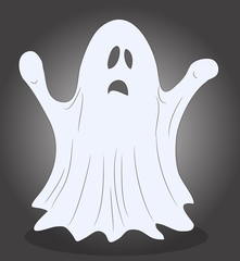 ghost for halloween drawing, vector