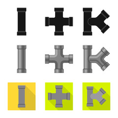 Vector design of pipe and tube logo. Collection of pipe and pipeline stock vector illustration.