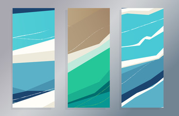 Flowing waves in flat style, abstract illustration