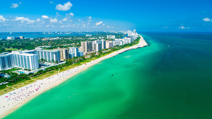 Aerial view of Miami Beach, South Beach, Florida, USA. 