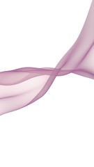 Abstract purple wave. Blue scarf. Bright purple ribbon on white background. Abstract smoke. Raster air background. Vertical image orientation. 3D illustration