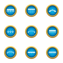 Roadbed icons set. Flat set of 9 roadbed vector icons for web isolated on white background