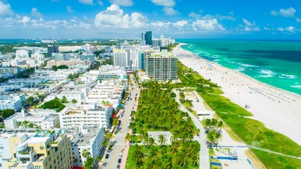 Foto op Plexiglas Luchtfoto Aerial view of Miami Beach, South Beach, Florida, USA. 