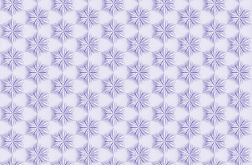 Seamless light texture of three-dimensional elegant flower petals based on hexagonal grid 3D illustration