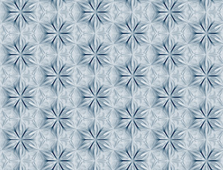 Seamless light texture of three-dimensional elegant flower petals based on hexagonal grid 3D illustration