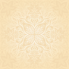 Floral Retro wedding pale peach wedding background mandala design invitation  in trendy fashion vintage style