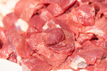 background of raw meat pieces of meat