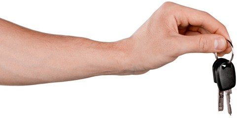 Human Hand with Car Keys - Isolated