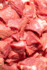 background of raw meat pieces of meat