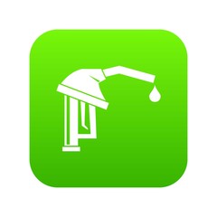 Gasoline pump nozzle icon digital green for any design isolated on white vector illustration