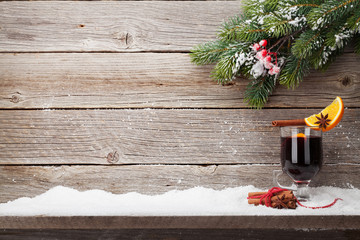 Christmas card with mulled wine