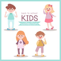 Vector set of kids character.Illustration of children.