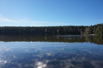 Magical calm lake in the early morning.