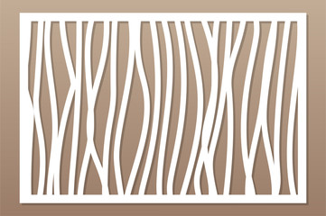 Template for cutting. Abstract line, geometric pattern. Laser cut. Set ratio 2:3. Vector illustration.