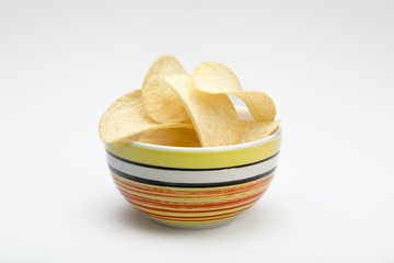 bunch of chips in a bowl