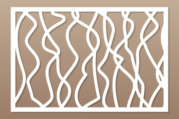 Template for cutting. Abstract line, geometric pattern. Laser cut. Set ratio 2:3. Vector illustration.