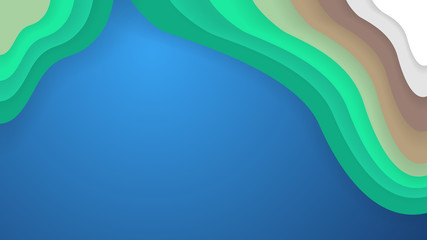 mountain slope at the sea paper cut