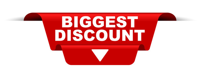 red vector banner biggest discount