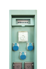 power supply for camping car and caravan isolated on white