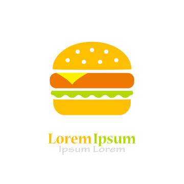 Fresh tasty burger vector logo
