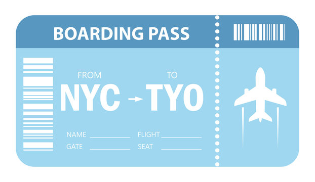 Plane ticket vector icon