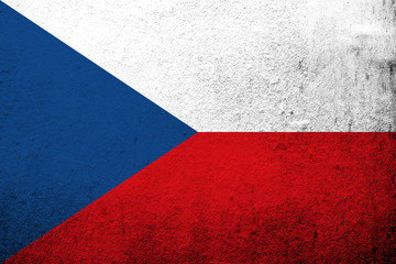 National flag of Czech Republic(Czechia). Grunge background