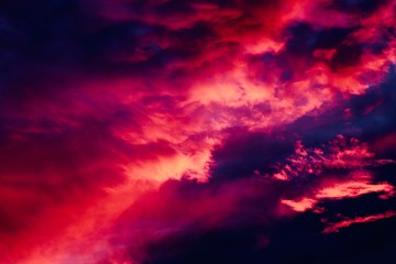 Obraz premium sun rise sun set .deep strong colours in the sky