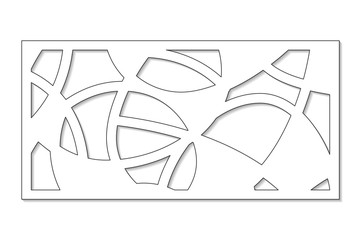 Template for cutting. Abstract line, geometric pattern. Laser cut. Set ratio 1:2. Vector illustration.