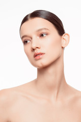Obraz premium Beautiful brunette woman closeup