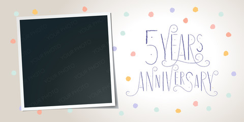 5 years anniversary vector icon, logo. Template design element