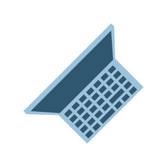view aerial of laptop computer isolated icon