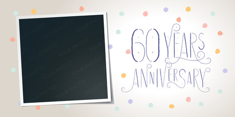 60 years anniversary vector icon, logo. Template design element