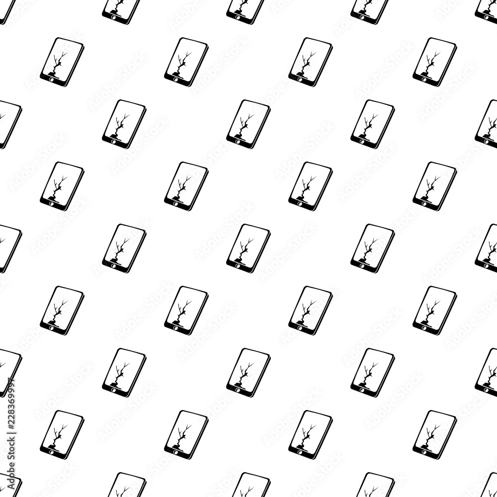 Poster crack screen smartphone pattern vector seamless repeating for any web design