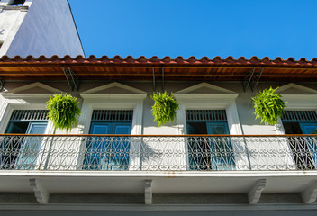 facade,  building exterior in old town - Casco Viejo, Panama City,