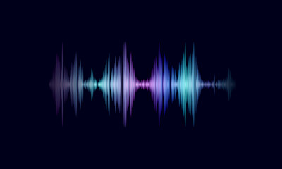 Sound oscillating wave colorful glowing music. Recognition voice assistant technology waveform. Audio equalizer digital computer concept vector illustration