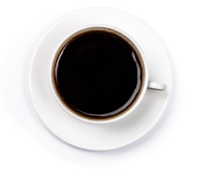 Fototapeta na wymiar Cup of Coffee and Sauce - Top View