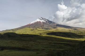 Fototapeta premium Volcano Cotopaxi, Ecuador / Cotopaxi stratovolcano in the Andes of Ecuador, South America.