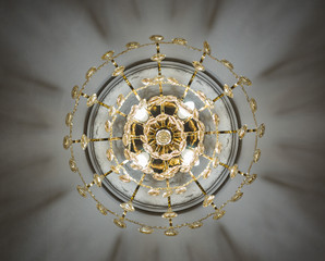 chandelier on the ceiling