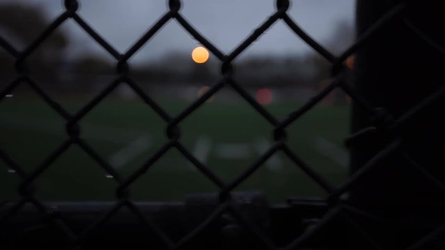 Chain link fence at baseball field