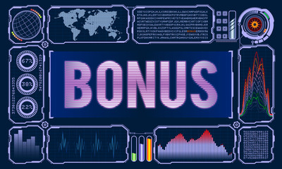 Futuristic User Interface With the Word Bonus