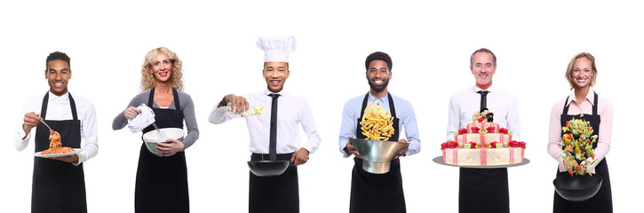 Group of people making food