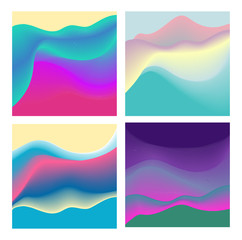 set of colorful geometric background. Fluid shapes composition. Eps10 vector.
