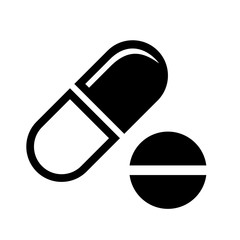 Medical tablet and pill vector icon