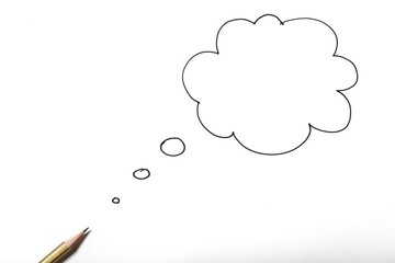 pencil with a thought bubble