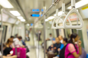 Singapore metro train handrail