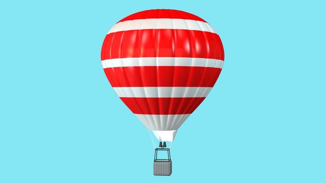 Air balloon on a blue background with alpha channel