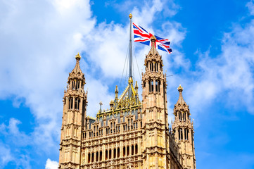 Fototapeta na wymiar Victoria Tower of Westminster Palace, London, UK